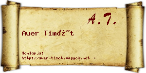 Auer Timót névjegykártya
